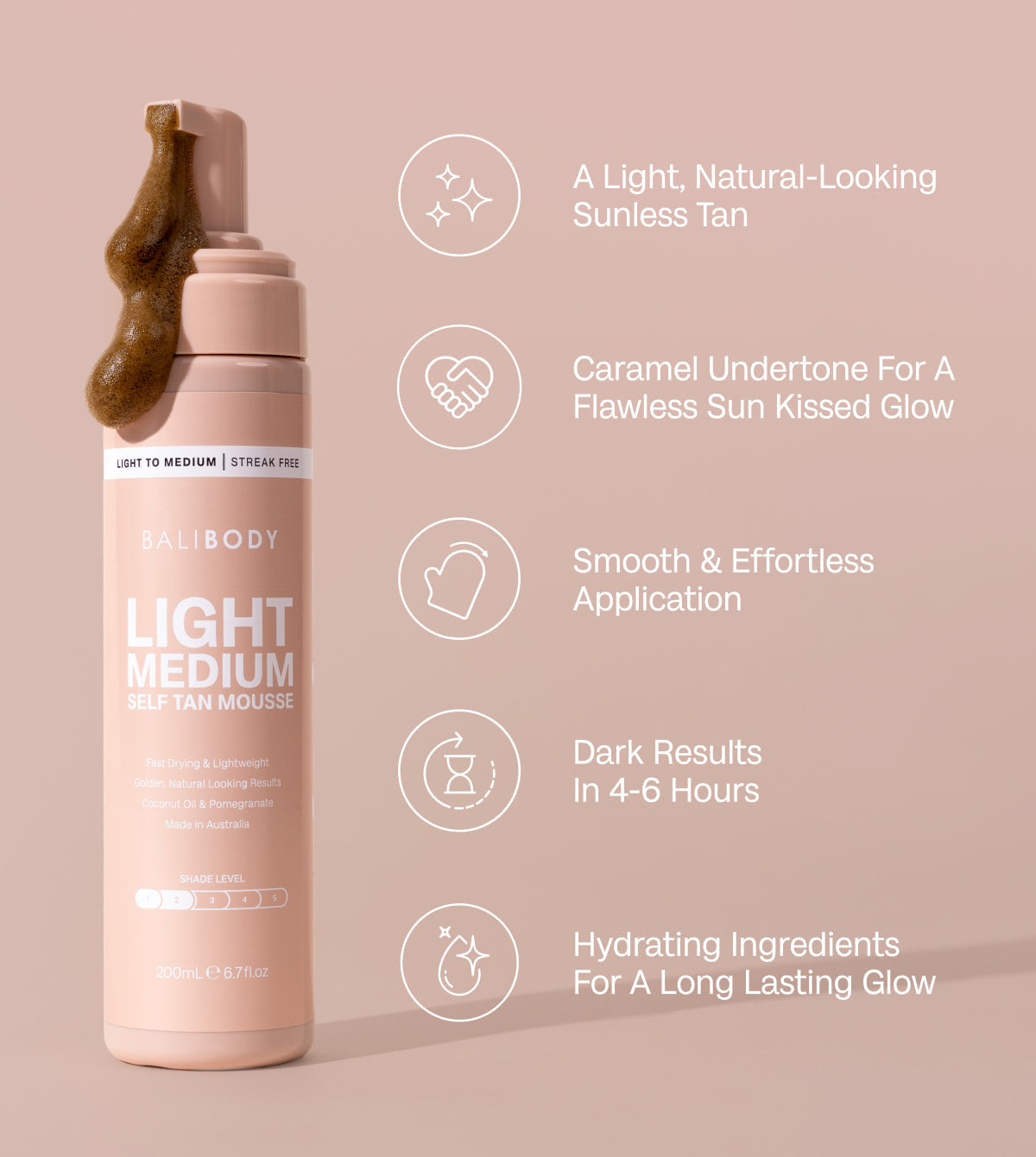 Light Medium Self Tanning Mousse